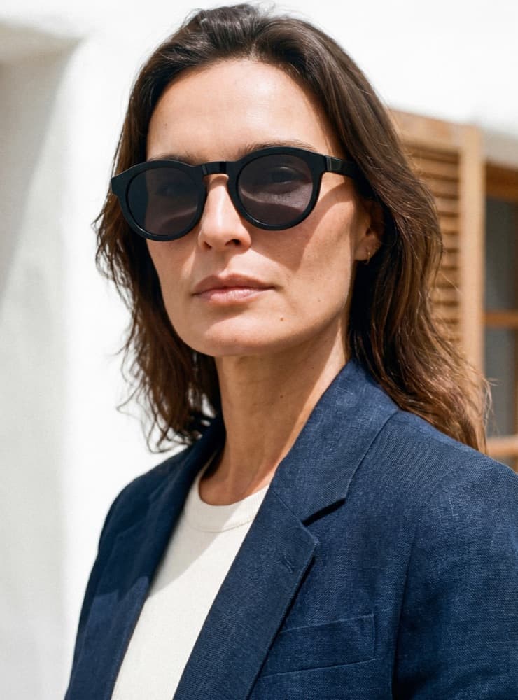 Close-up eyewear campaign portrait